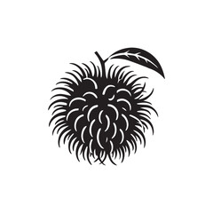 Rambutan silhouette vector icon symbol illustration.