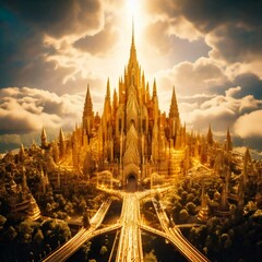 Golden City of Heaven: A Vision of Divine Splendor, Generated AI