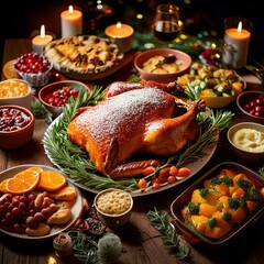 Delicious Christmas Feast: A Culinary Delight, Generated AI