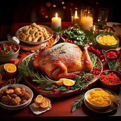 Delicious Christmas Feast: A Culinary Delight, Generated AI