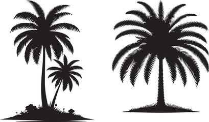 silhouette of clean vector of tree isolated 