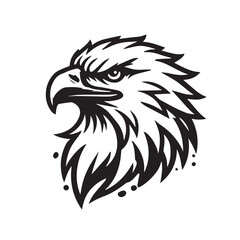 eagle head silhouette vector style with white background 