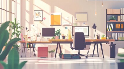 Cozy and Productive Home Office Space with Modern Decor