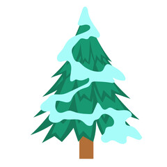 Pine Tree with Snow Illustration