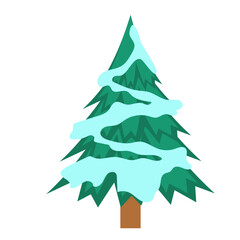 Pine Tree with Snow Illustration