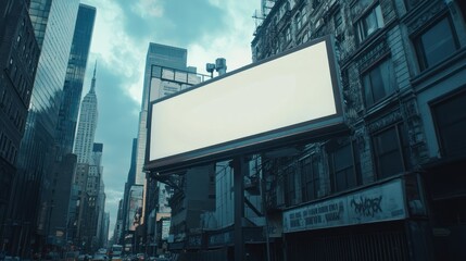 Blank billboard in city. (1)