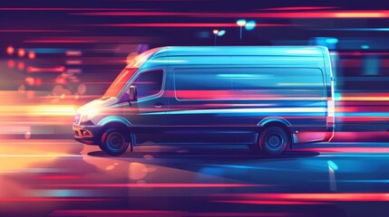 Obraz premium Fast delivery transportation automobile illustration generated by ai