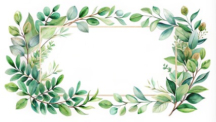 Fototapeta premium Elegant Botanical Frame with Gold Accents for Invitations and Announcements
