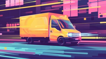 Fast delivery transportation automobile illustration generated by ai