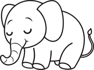 Obraz premium elephant icon illustration African elephant set. Different poses animal design. Vector illustration isolated on white background