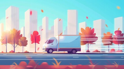 Fast delivery transportation automobile illustration generated by ai