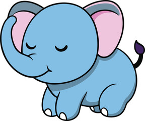 Fototapeta premium elephant icon illustration African elephant set. Different poses animal design. Vector illustration isolated on white background