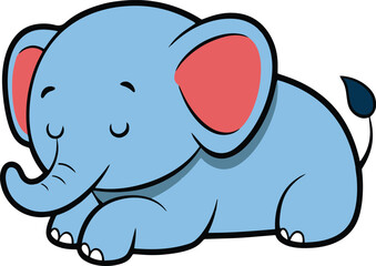 Obraz premium elephant icon illustration African elephant set. Different poses animal design. Vector illustration isolated on white background