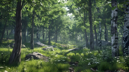 Obraz premium Deciduous Forest Realistic