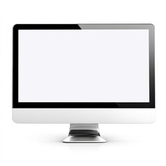 A modern computer monitor with a sleek design, featuring a blank screen ready for digital content, Ideal for showcasing technology, workspaces, or online applications in marketing and design projects