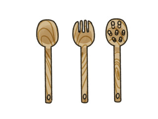 キッチンツール＿スプーン、フォーク、パスタトング