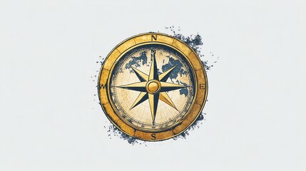 Fototapeta premium An illustration of an old-fashioned compass.