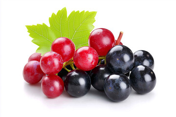 Fototapeta premium A Colorful Display of Different Varieties of Grapes Isolated on a Clean White Background for Culinary and Natural Themes