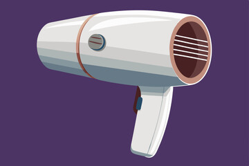 Beautiful electronic seventies hair dryer vector art illustration