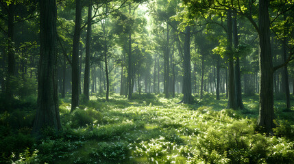 Fototapeta premium Dense forest realistic
