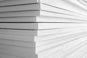 Obraz premium White gypsum panels Type A for indoor walls partitions and ceilings
