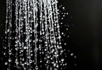 Fototapeta premium A close-up view of a shower head spraying water