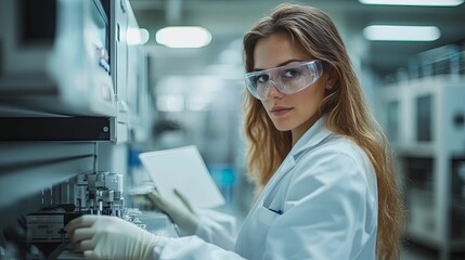 Young Female Scientist Works In Modern Laboratory Setting