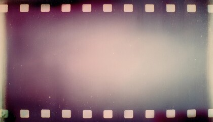 Fototapeta premium Vintage Film Strip Texture with Subtle Grainy Purple and Pink Gradient for Retro Photography, Graphic Design, and Artistic Background Concepts Featuring Faded Frames and Perforations in Abstract Style