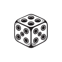 Dice silhouette vector icon symbol design illustration