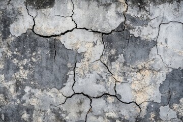 Obraz premium Zoomed in view of a damaged concrete wall Repairs are needed for cracks