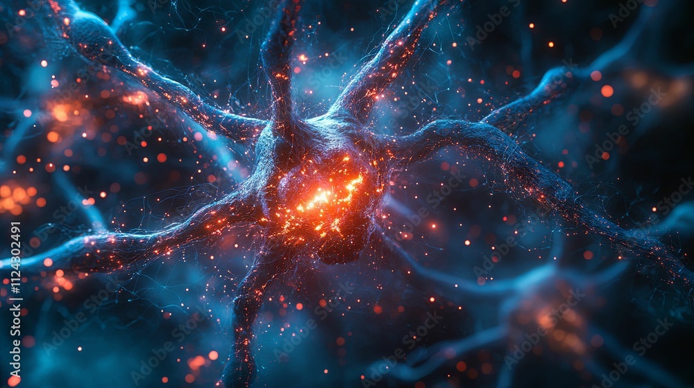 Poster neuron cell firing synaptic connections network