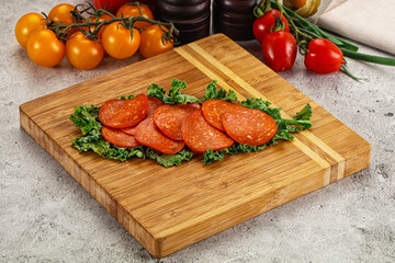 Spanish salami cured chorizo sausage