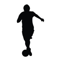 soccer player dribbling silhouette