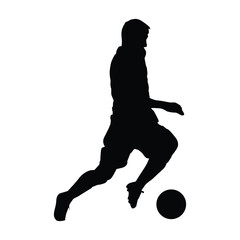 soccer player dribbling silhouette
