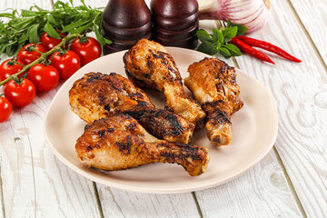 Hot and tasty chicken drumstick barbecue
