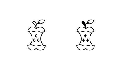 Rotten Apple icon design with white background stock illustration