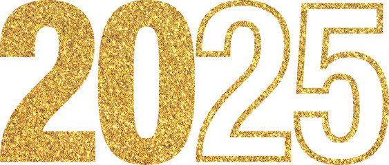 Golden glitter new year 2025, gold glittering year 2025