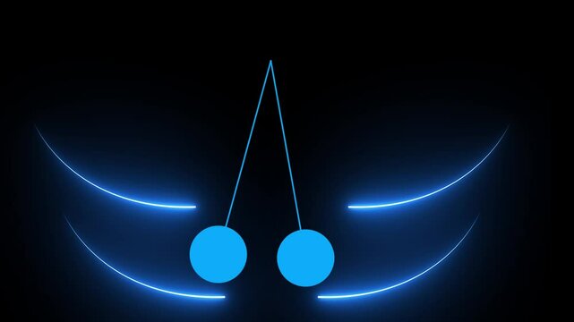 background with glowing lines 2 ball are moving