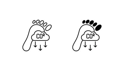 Carbon footprint icon design with white background stock illustration