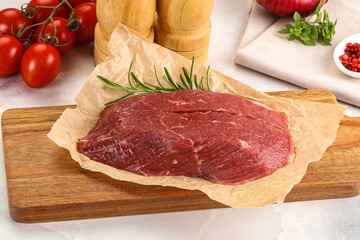 Raw beef meat uncocked steak