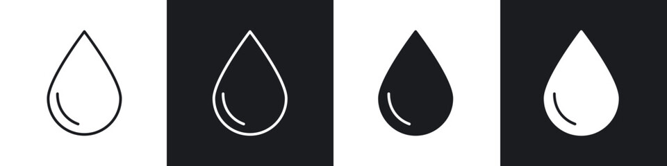 Water drop shape linear icon set for app, and web design.