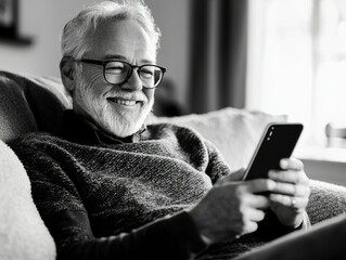 Elderly Man Using Tablet