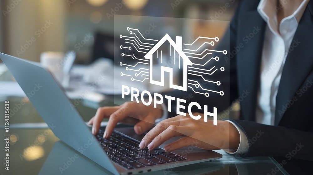 Aufkleber proptech the of property and technology is driving digital innovation and transformation within toda