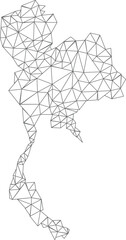 Polygon Shape Map of Thailand 