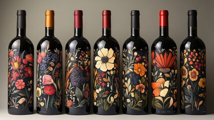 A package design for a new line of wine that is playful and whimsical. 