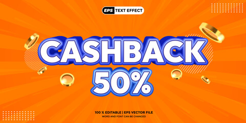 Text Effect Design Cashback Gradient Background Design