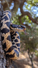 Photo of the black and white California king snake