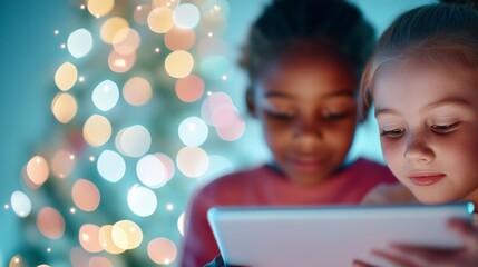 Empowering Education Students Engaged in Digital Learning Amidst a Festive Ambiance