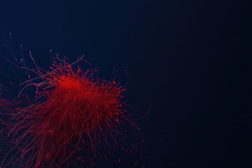 Red Fireworks Burst Against Dark Blue Sky - Festive Celebration Scene for Posters and Cards