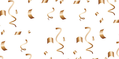 Luxury vector Golden confetti isolated on white background. Scatter gradient with gold confetti on dark backdrop. Glamour falling glitter. New year wallpaper .brochure template. Cover texture design.	